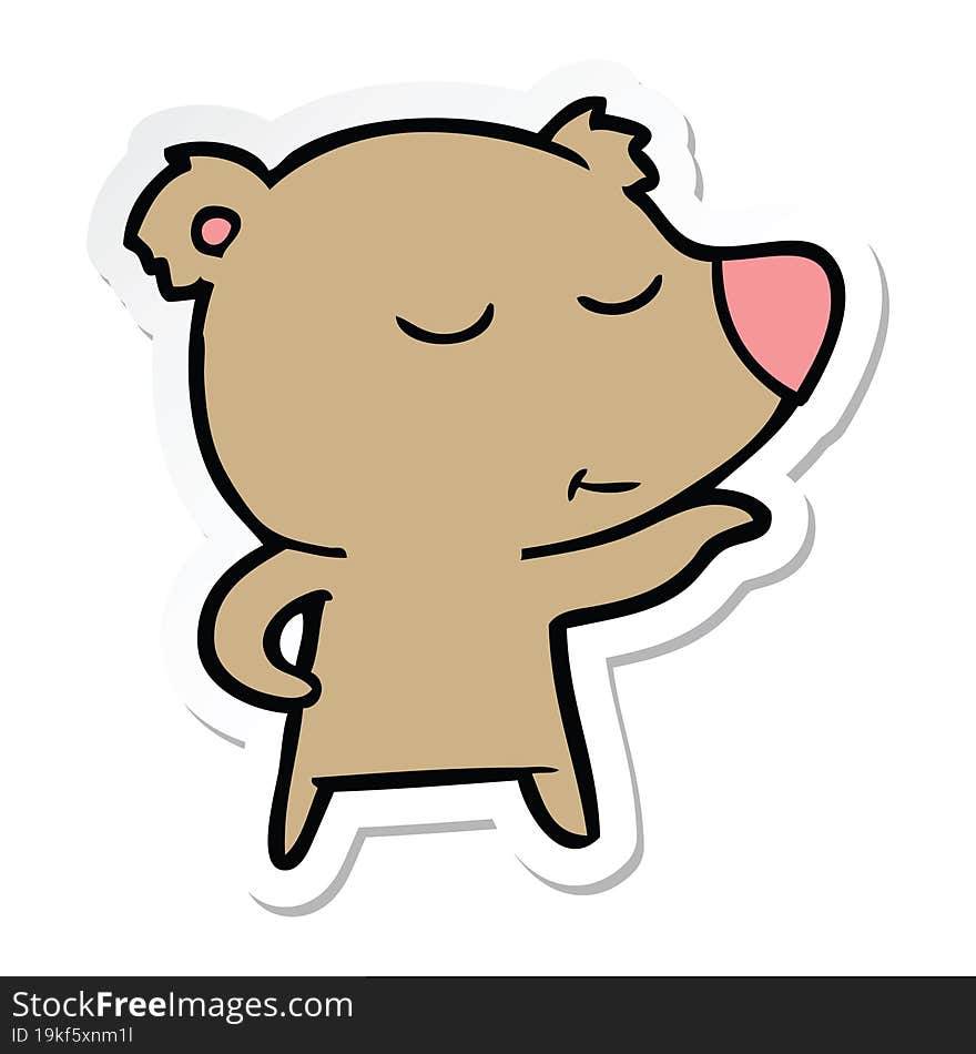 sticker of a happy cartoon bear