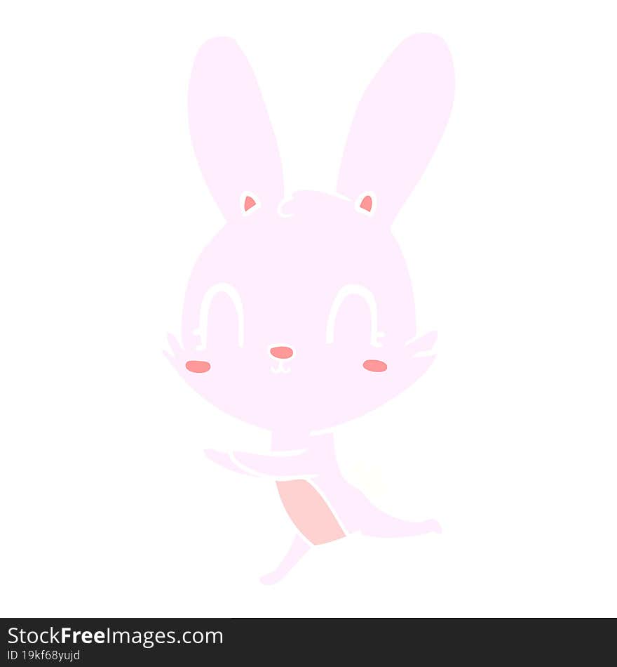 cute flat color style cartoon rabbit