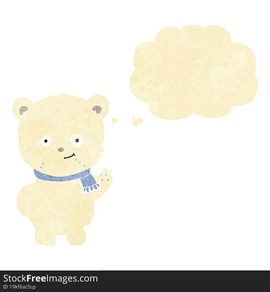 Cute Cartoon Polar Bear With Thought Bubble