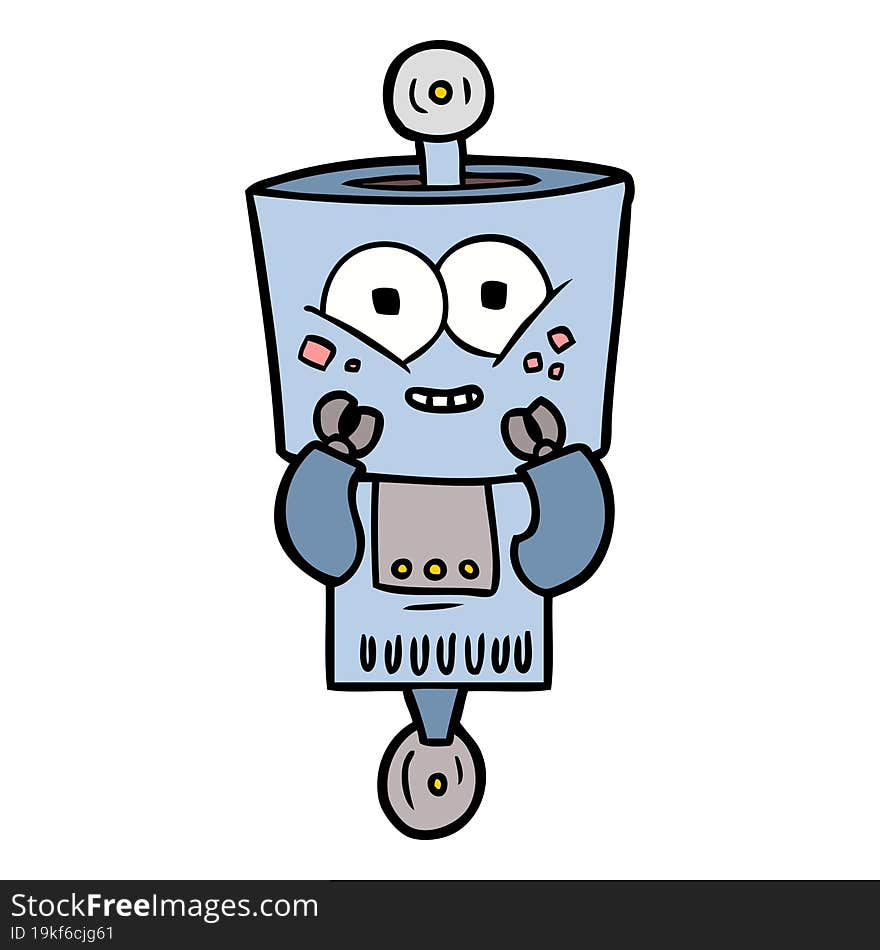 happy cartoon robot. happy cartoon robot