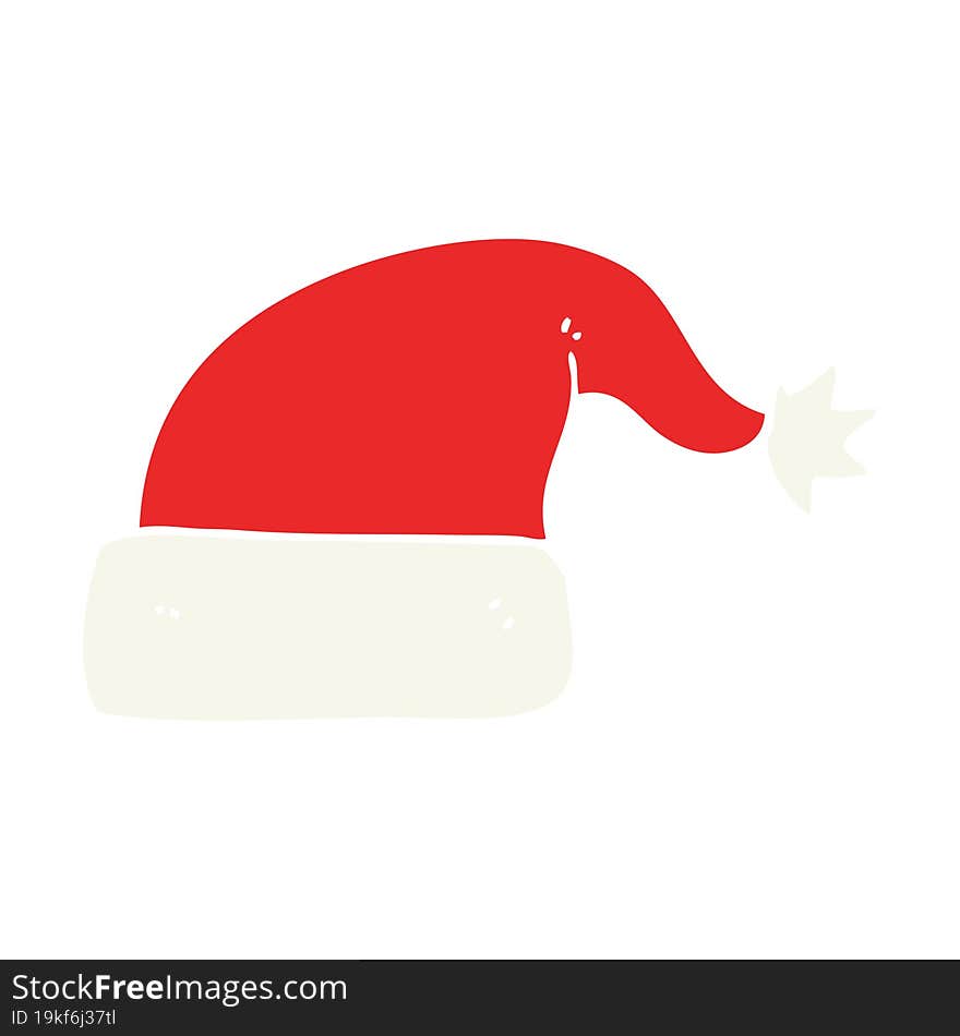 flat color illustration of christmas hat. flat color illustration of christmas hat