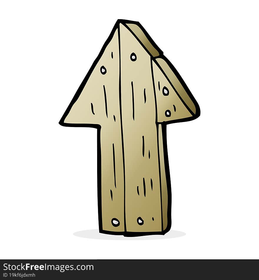 cartoon wooden direction arrow