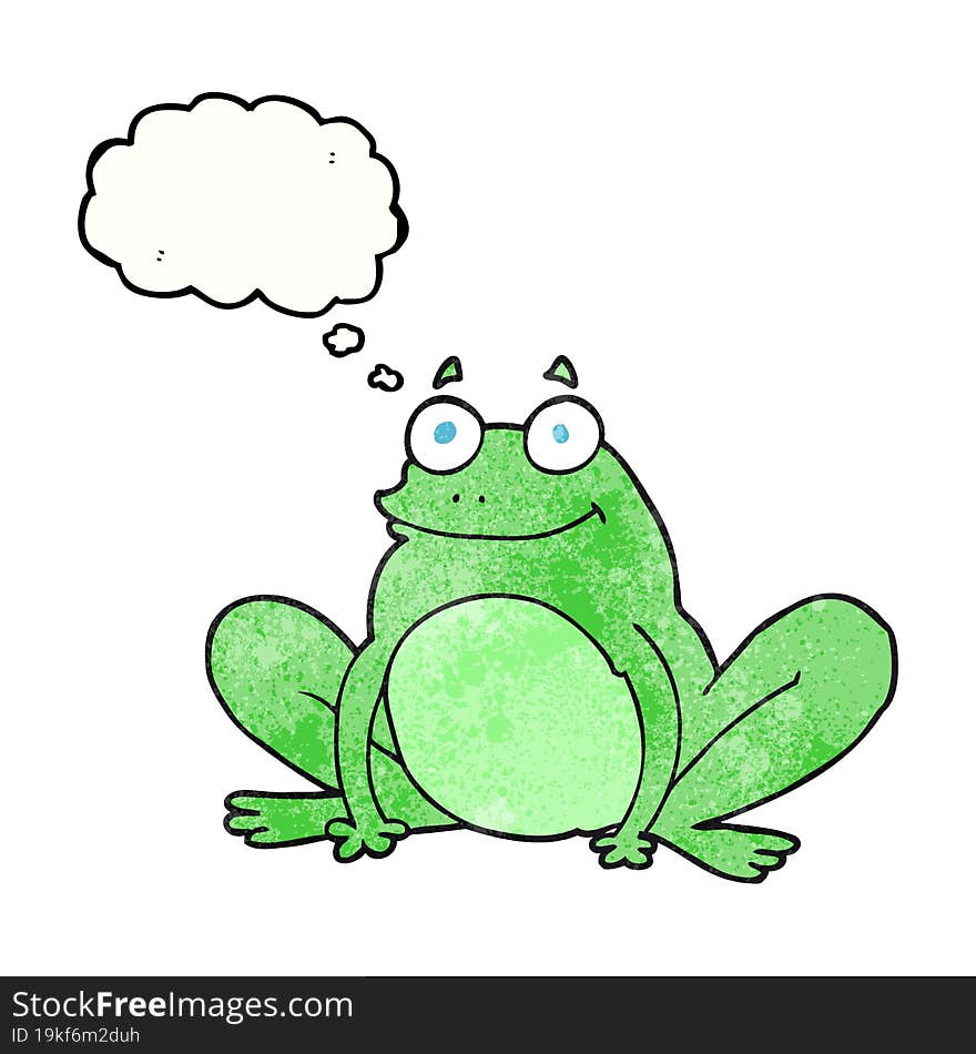 thought bubble textured cartoon happy frog