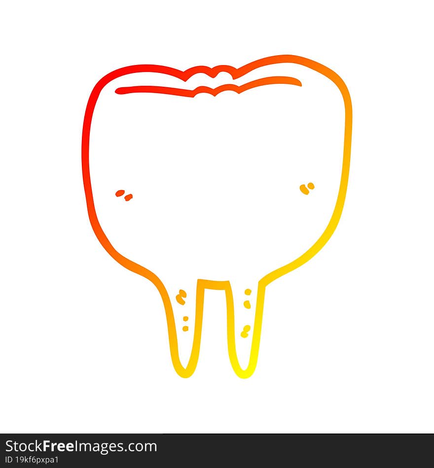 warm gradient line drawing cartoon tooth