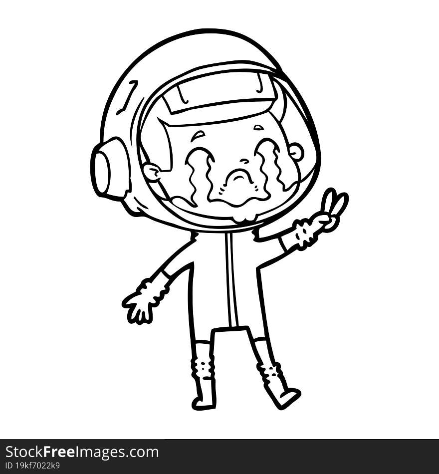 cartoon crying astronaut. cartoon crying astronaut