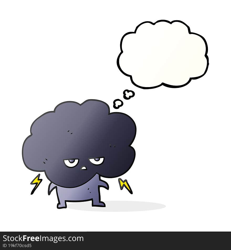 thought bubble cartoon raincloud