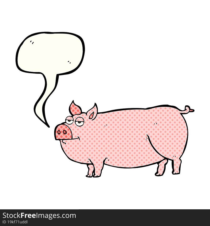 comic book speech bubble cartoon huge pig