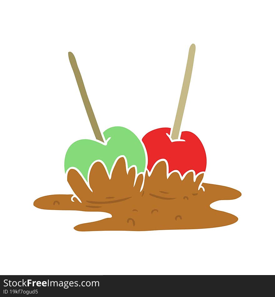 flat color style cartoon toffee apples