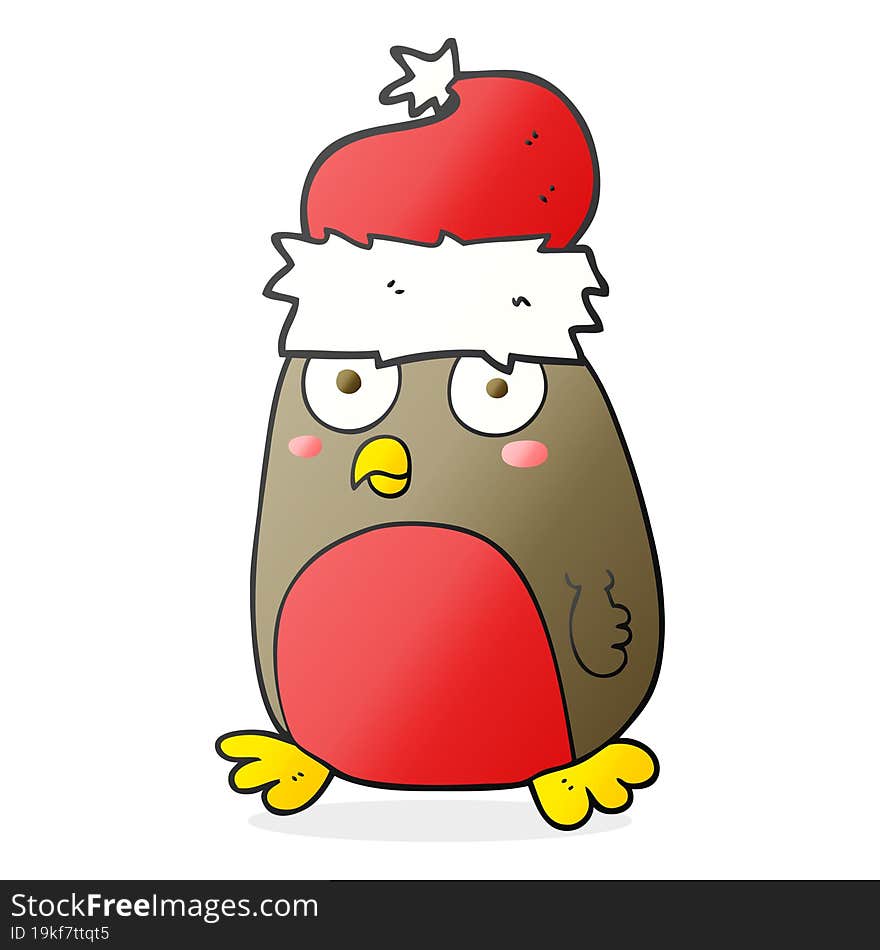 Cartoon Christmas Robin