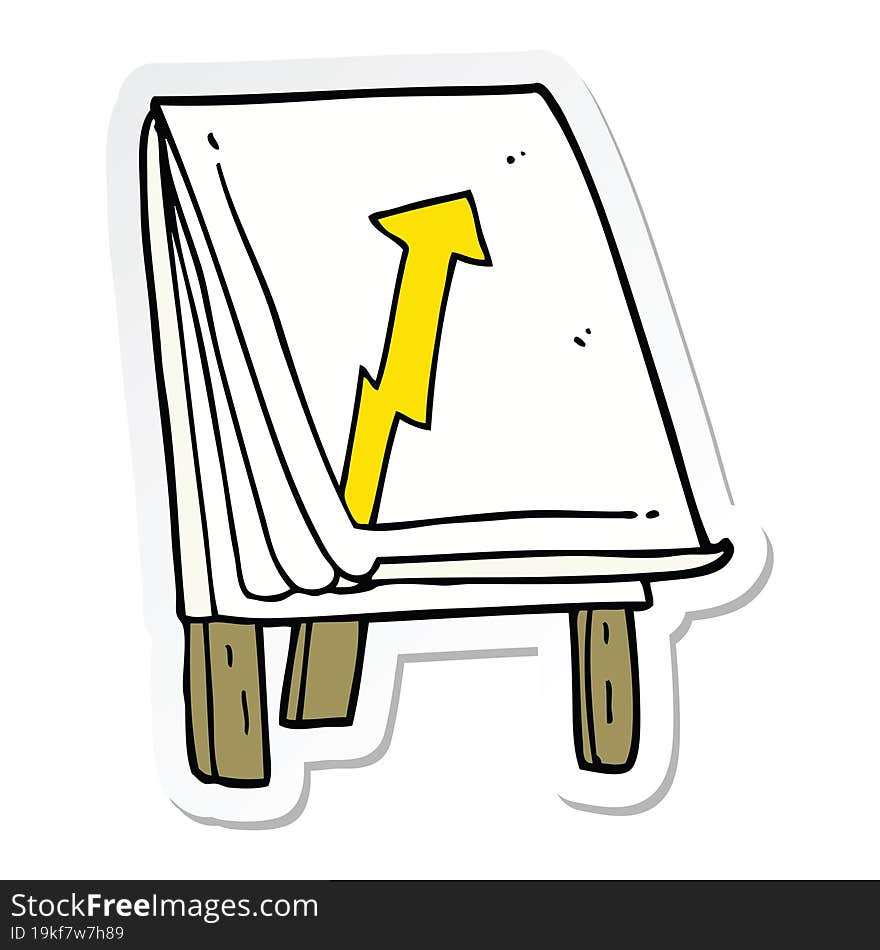 Sticker Of A Cartoon Business Chart With Arrow