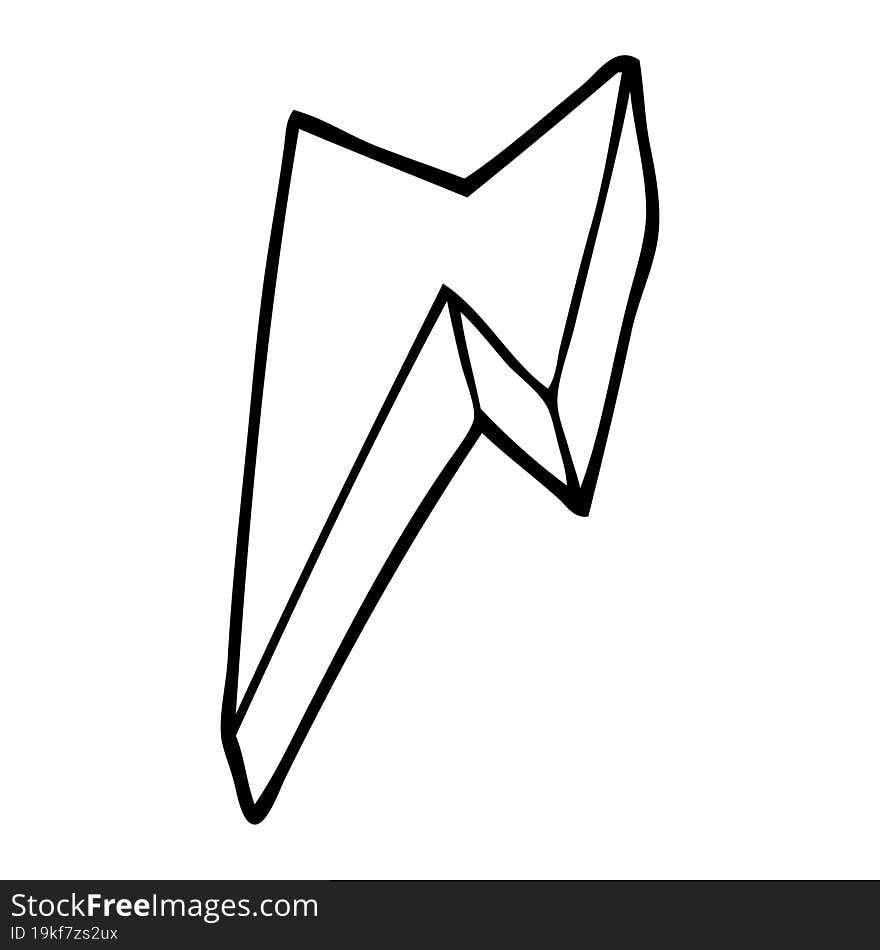 Line Drawing Cartoon Decorative Lightning Bolt