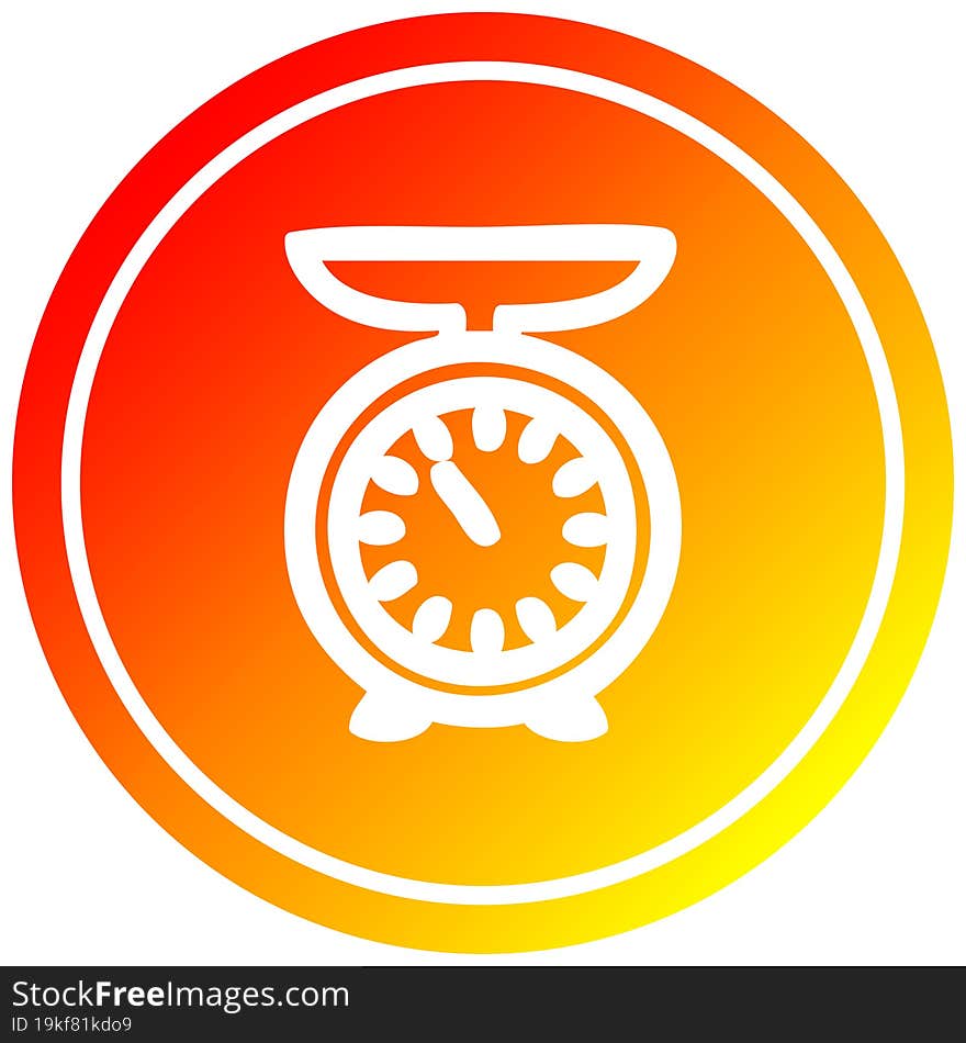 weighing scales circular in hot gradient spectrum