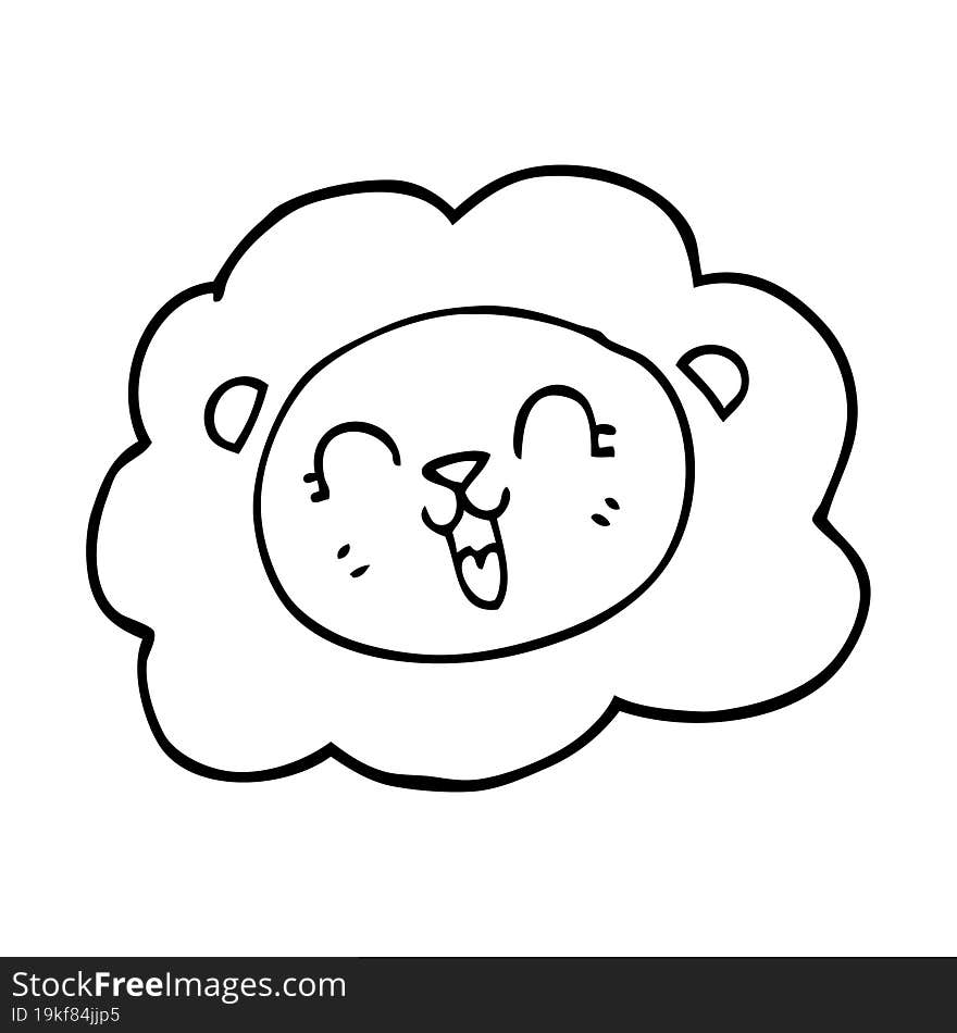 line drawing cartoon lion