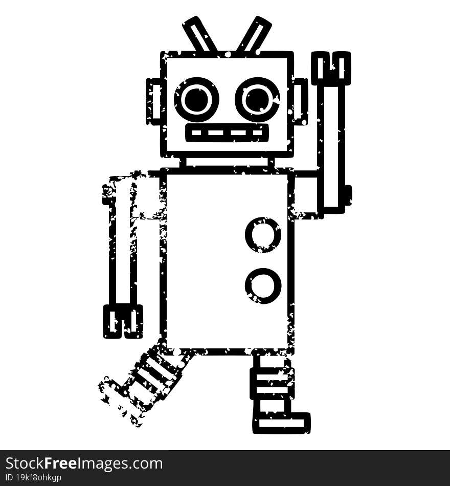 Dancing Robot Distressed Icon