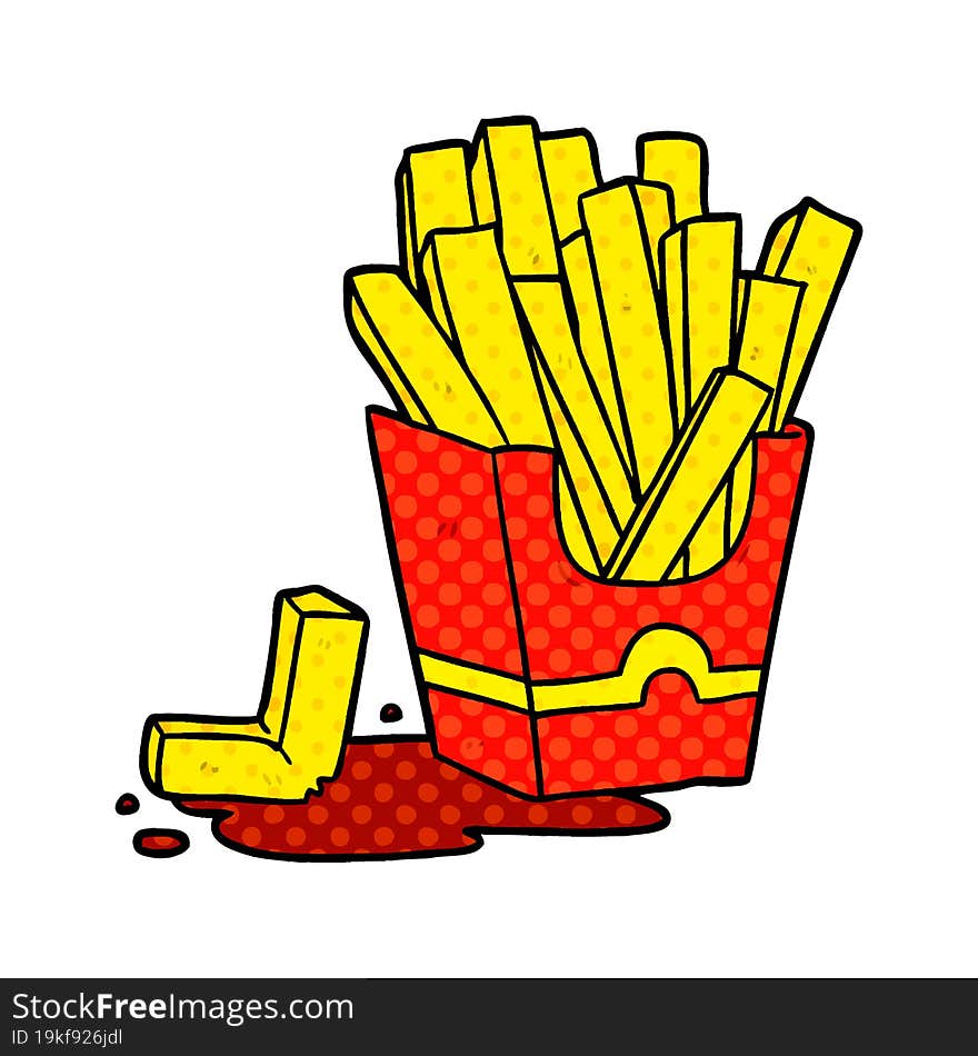 cartoon junk food fries. cartoon junk food fries