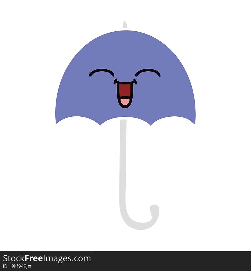 Flat Color Retro Cartoon Umbrella