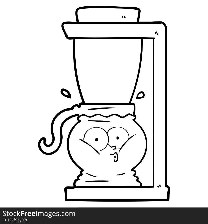 cartoon filter coffee machine. cartoon filter coffee machine