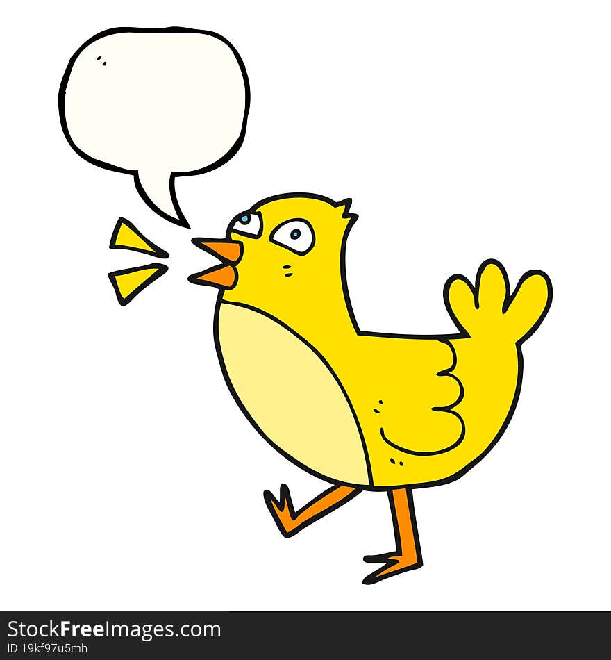 Speech Bubble Cartoon Bird