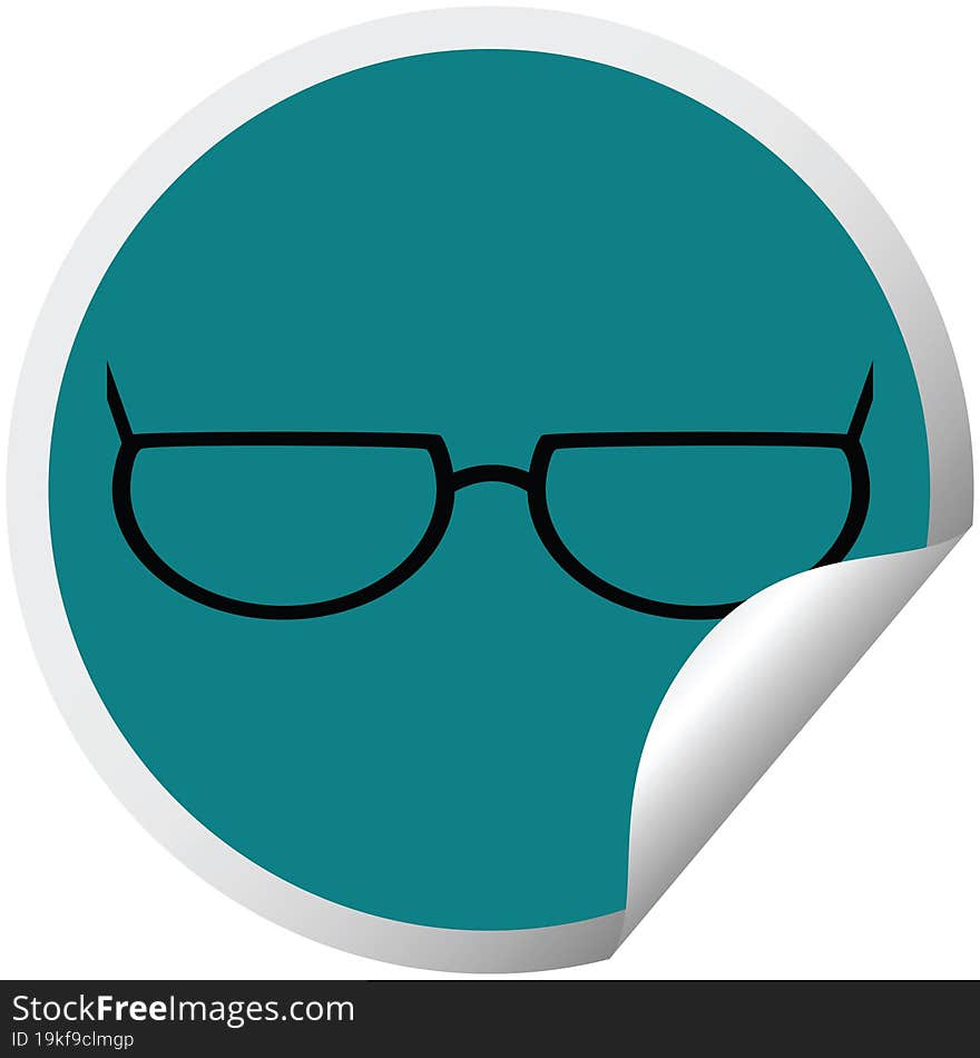 spectacles graphic circular sticker