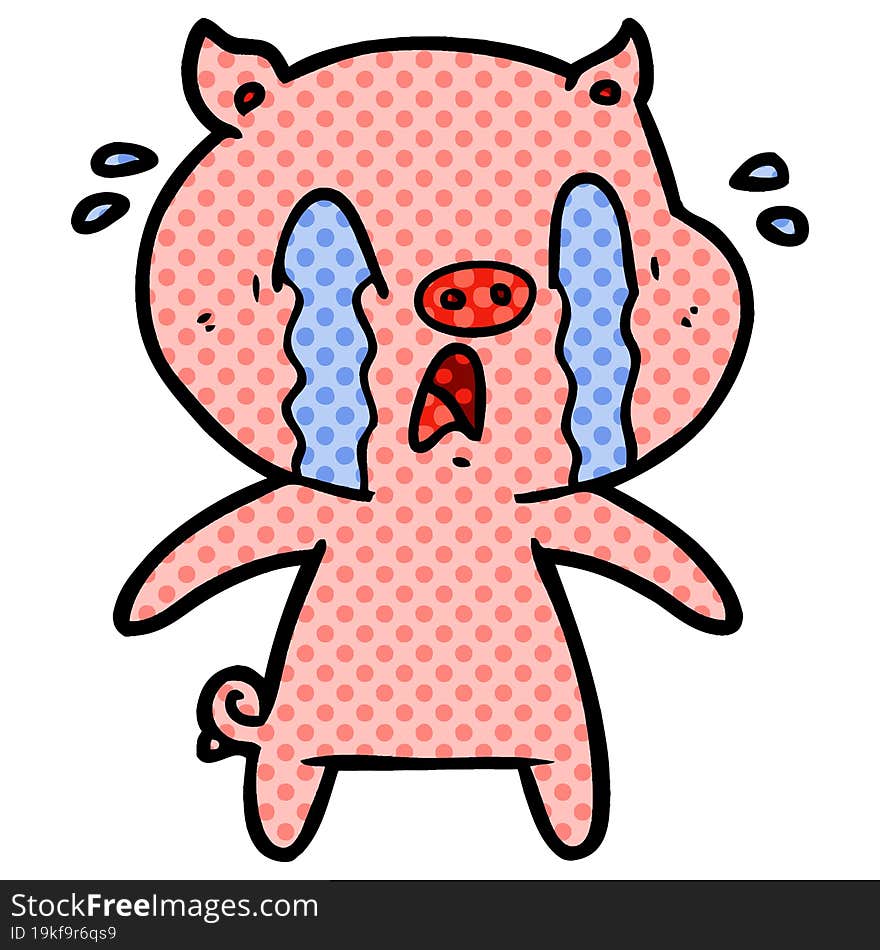 crying pig cartoon. crying pig cartoon