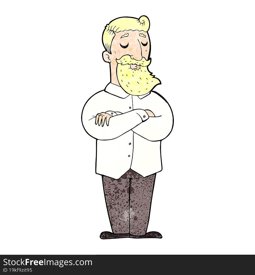 cartoon hipster man