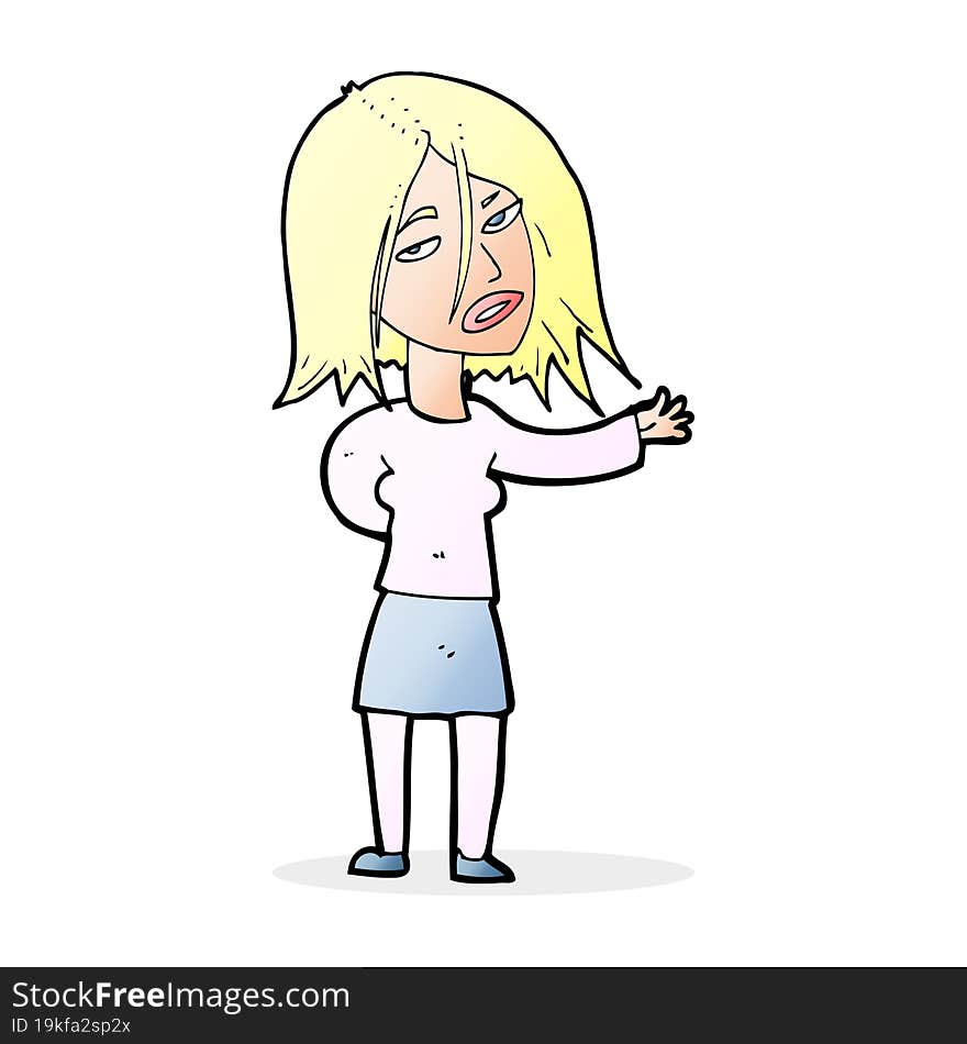 Cartoon Unhappy Woman