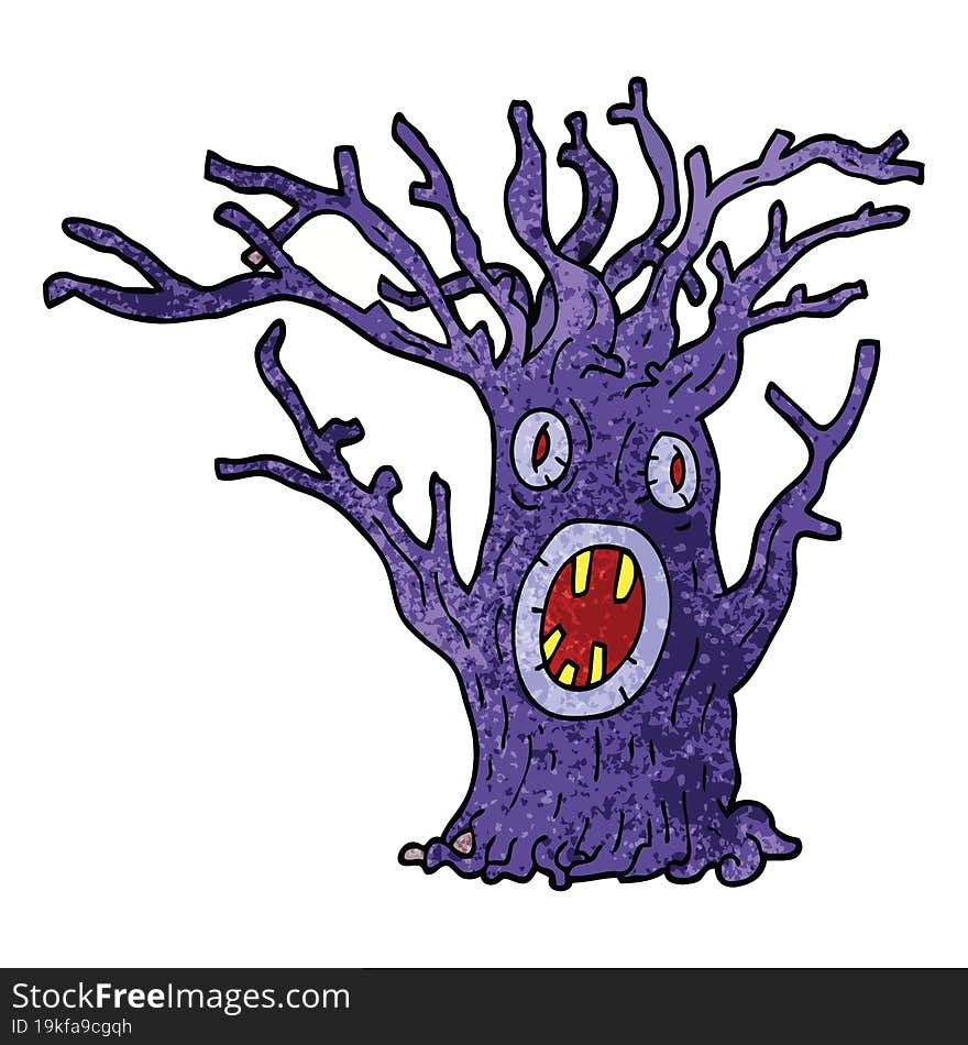 Cartoon Doodle Spooky Tree