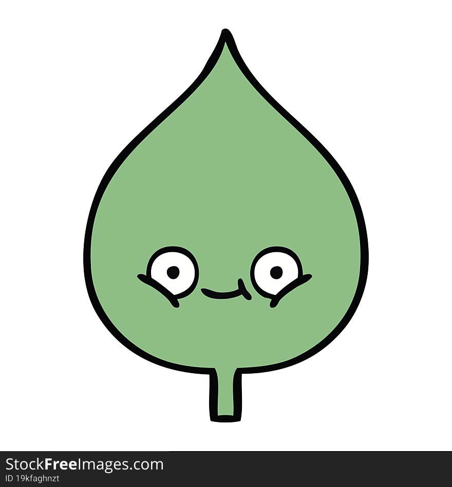 cute cartoon of a expressional leaf