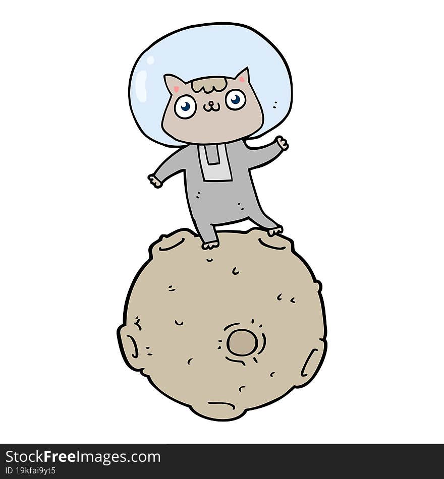 cute cartoon astronaut cat