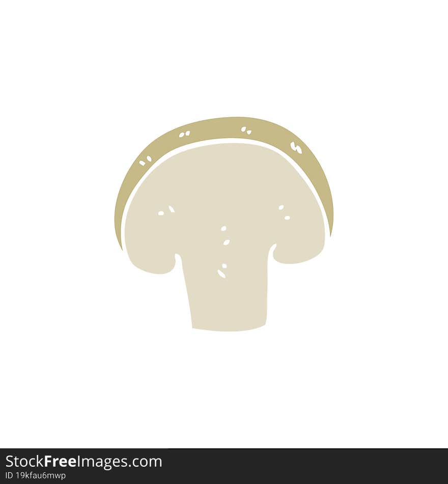 flat color style cartoon mushroom slice