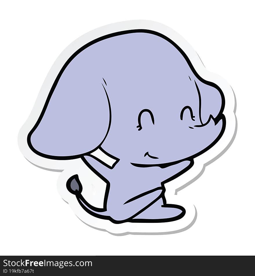 sticker of a cute cartoon elephant