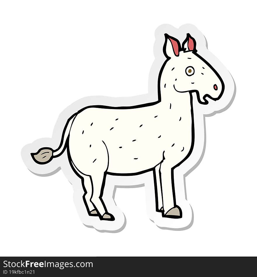 Sticker Of A Cartoon Mule