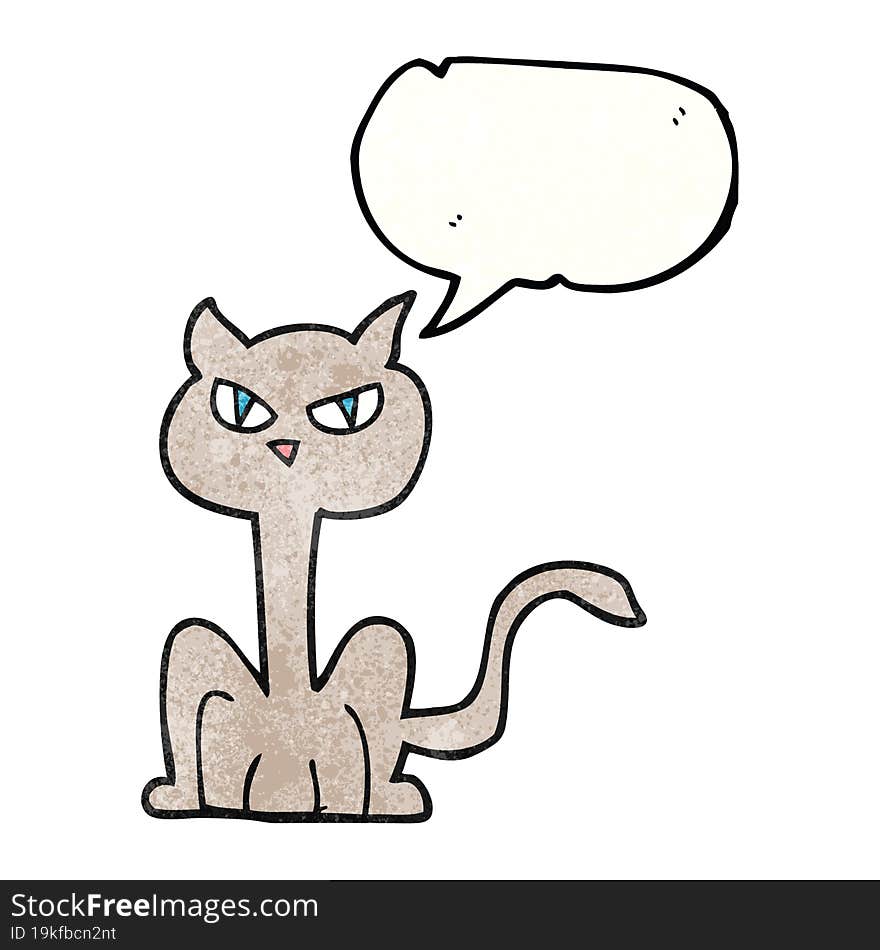 speech bubble textured cartoon angry cat