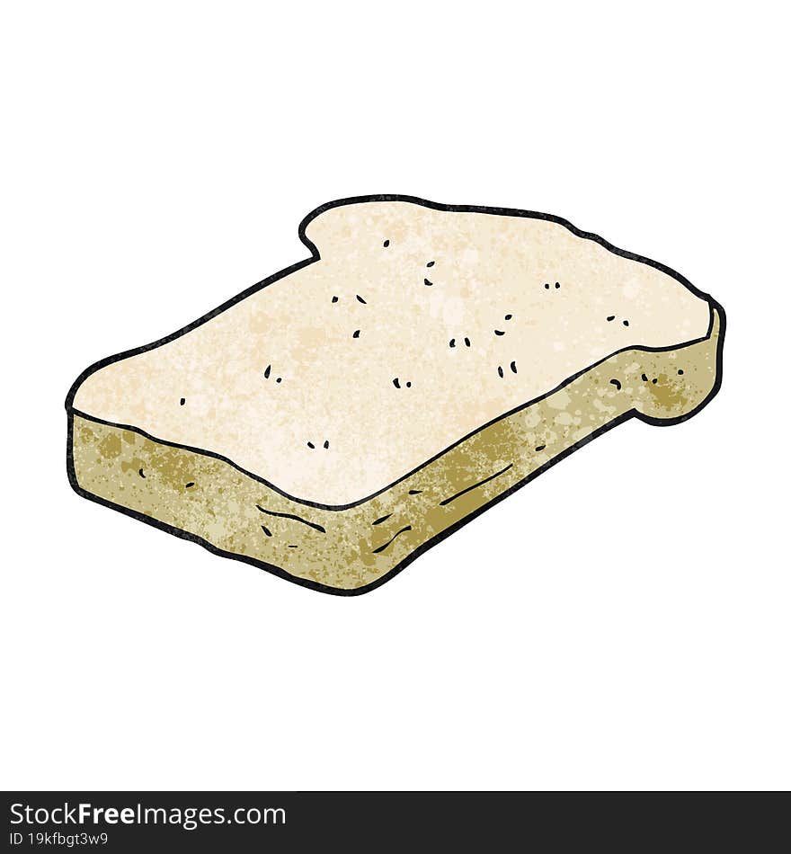 freehand textured cartoon bread slice