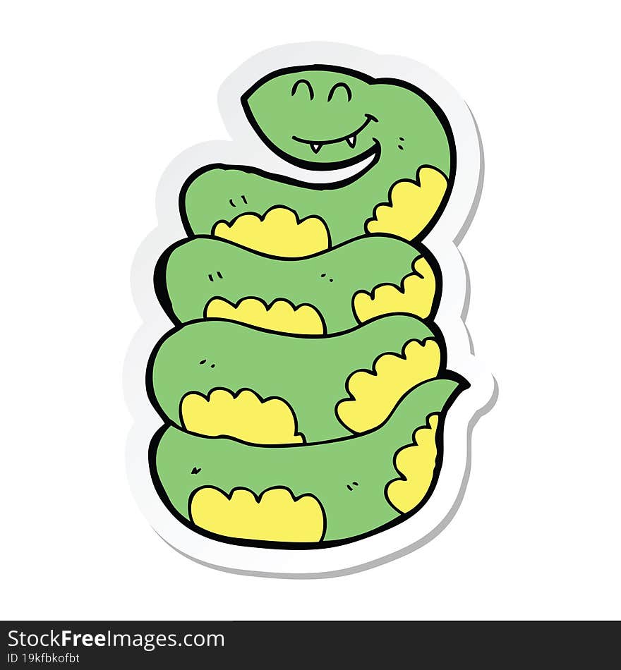 sticker of a cartoon snake