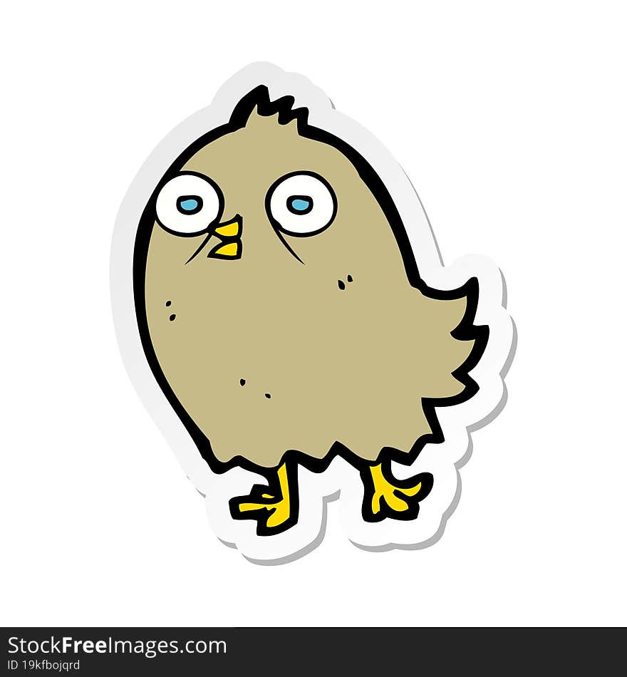 sticker of a funny cartoon bird