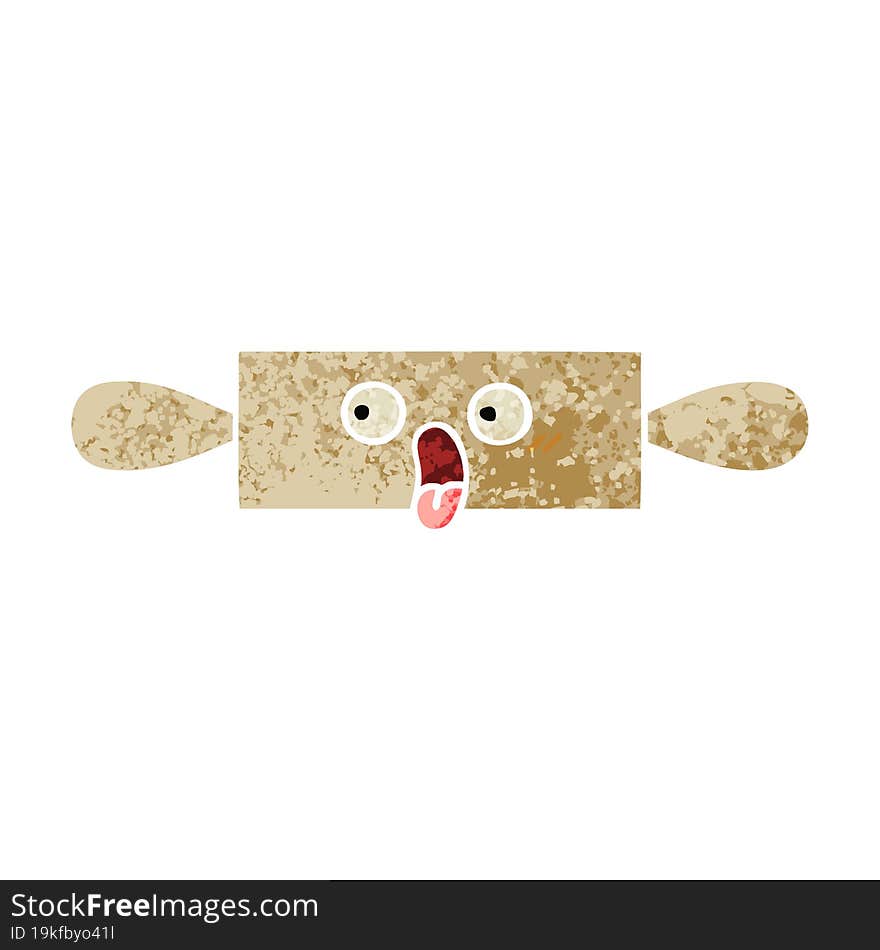 retro illustration style cartoon rolling pin