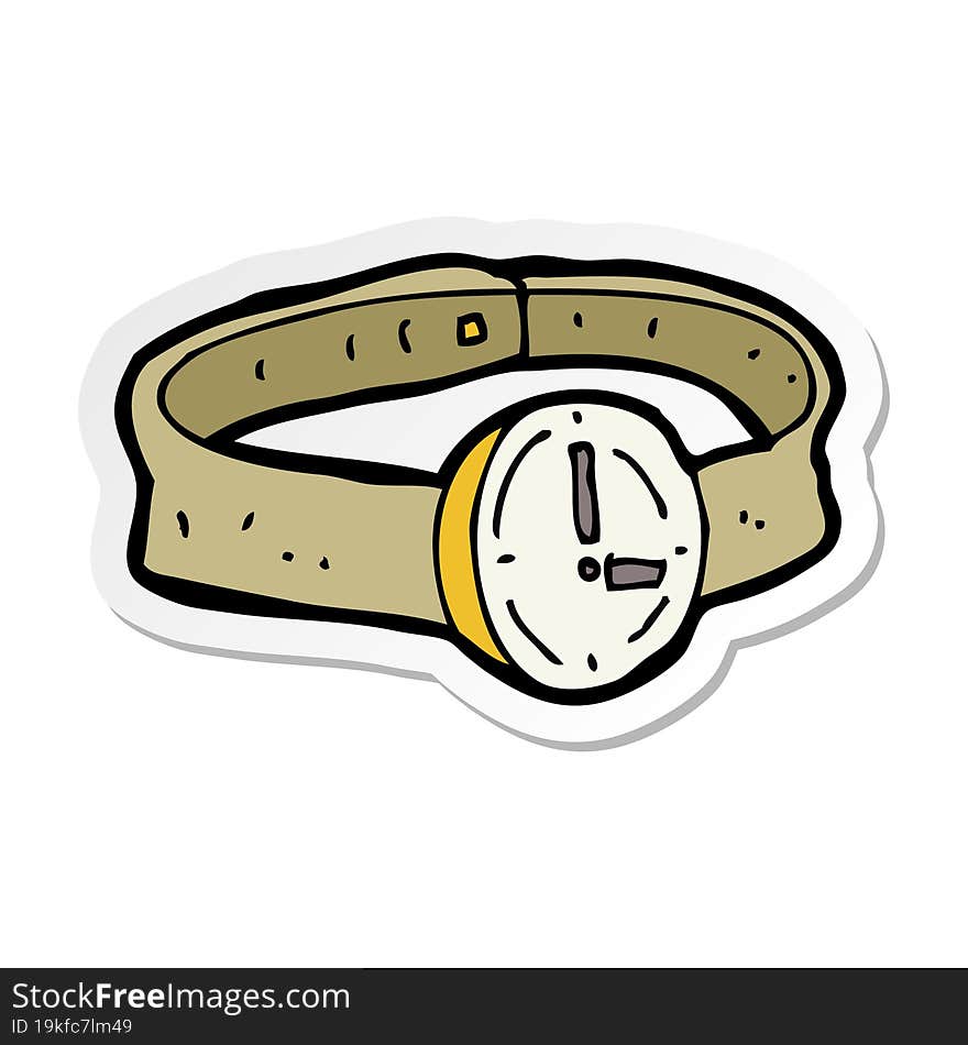 Sticker Of A Cartoon Wrist Watch