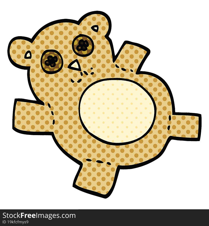 comic book style cartoon teddy bear