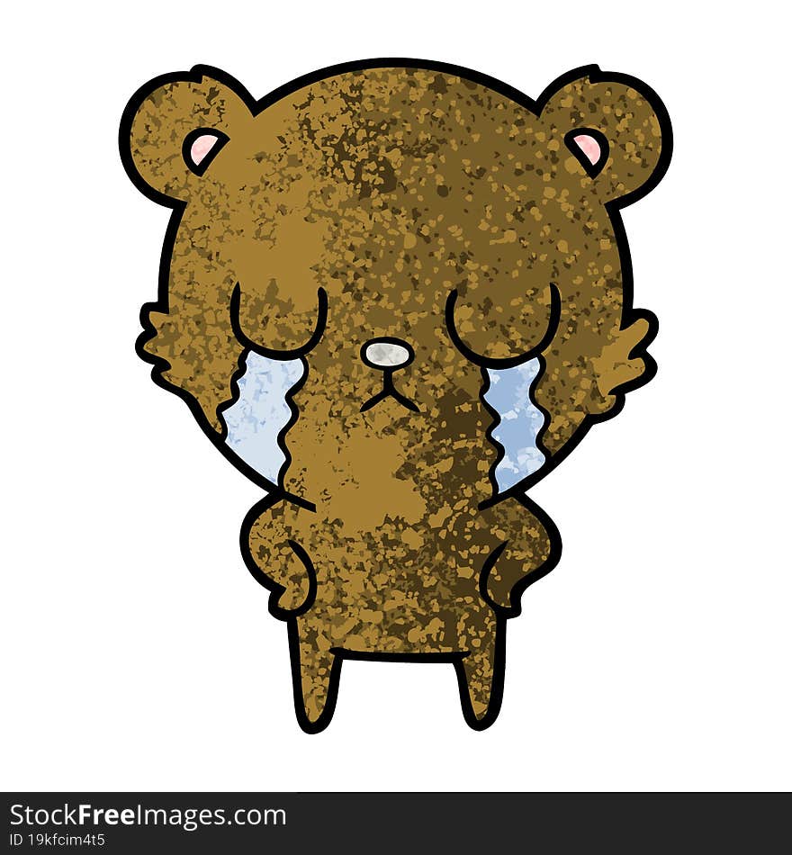 crying cartoon bear. crying cartoon bear