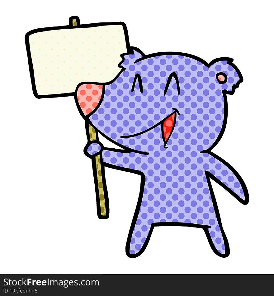 protester bear cartoon. protester bear cartoon