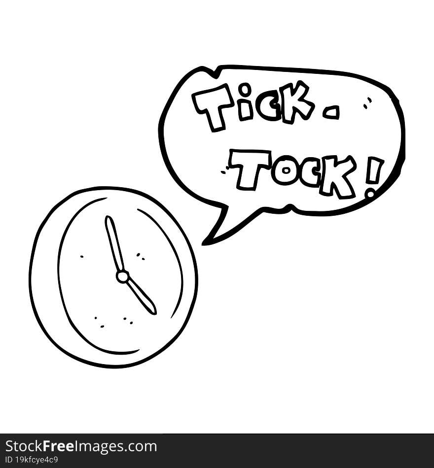 speech bubble cartoon ticking clock