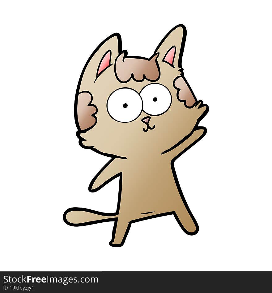 happy cartoon cat. happy cartoon cat