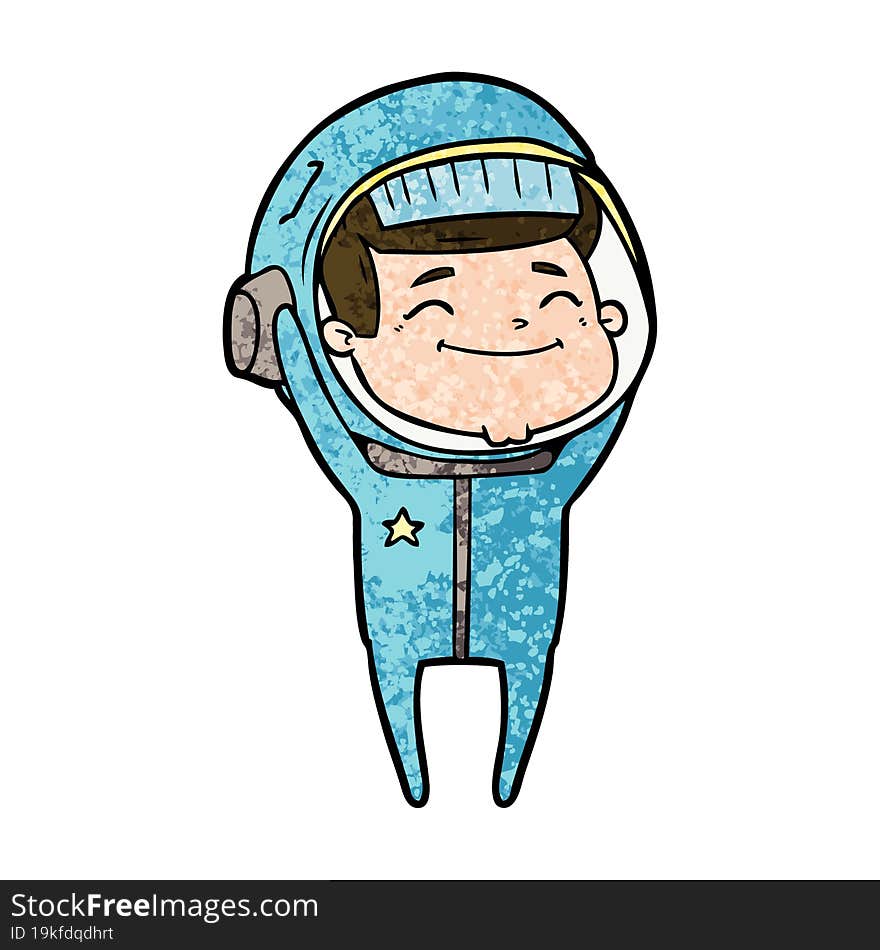 happy cartoon astronaut. happy cartoon astronaut