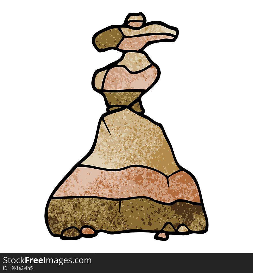 cartoon doodle of stacked stones