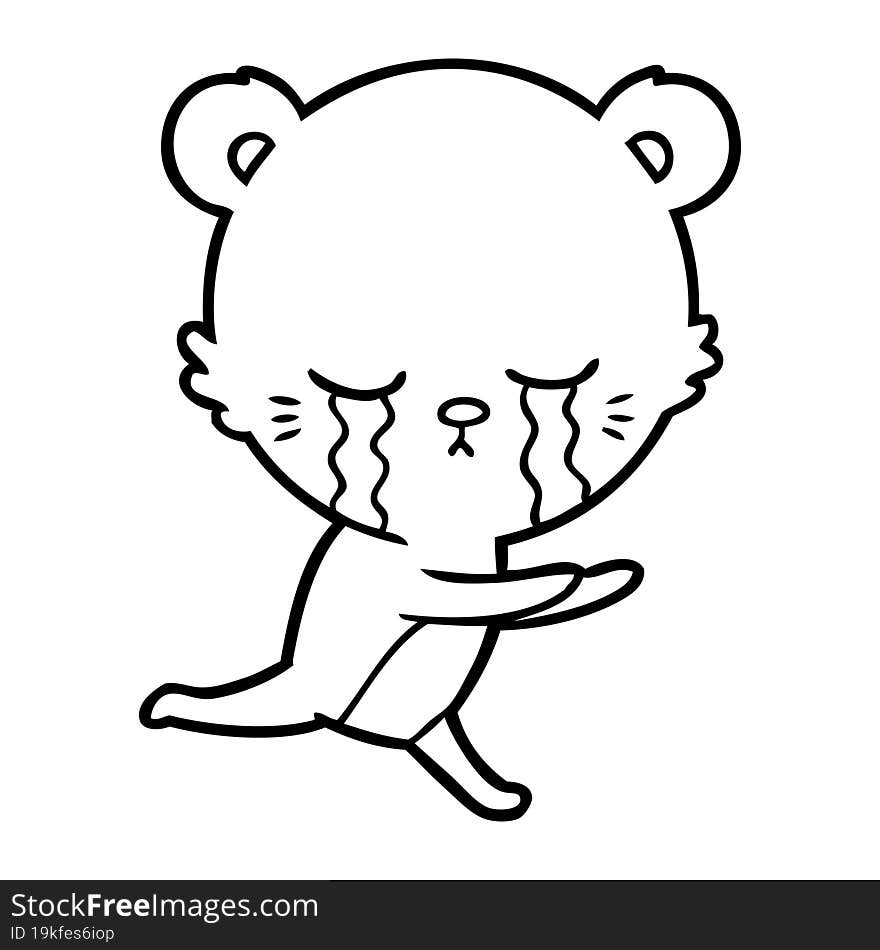 crying cartoon bear. crying cartoon bear