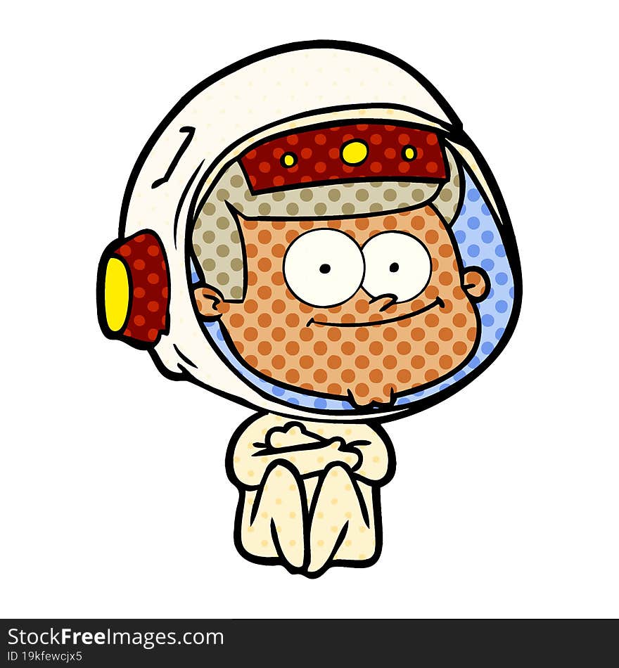 happy astronaut cartoon. happy astronaut cartoon