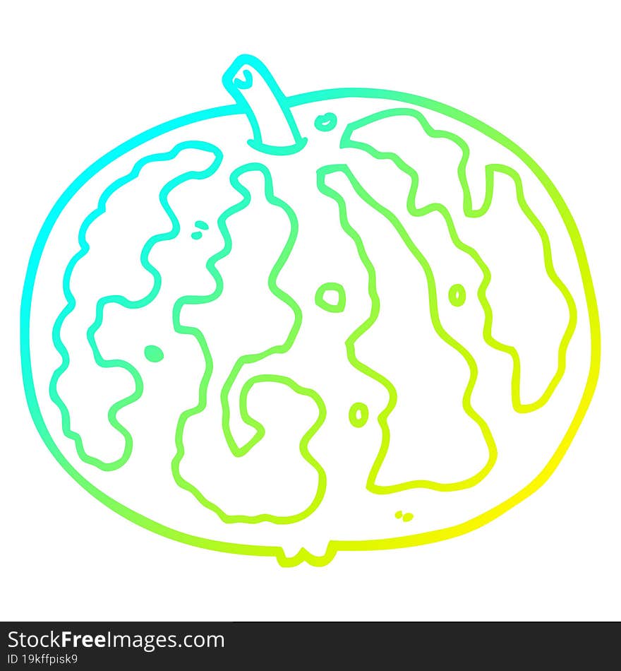 cold gradient line drawing cartoon melon