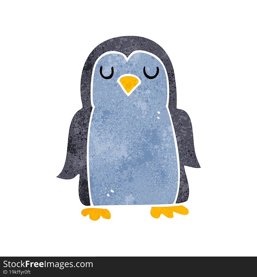 retro cartoon penguin