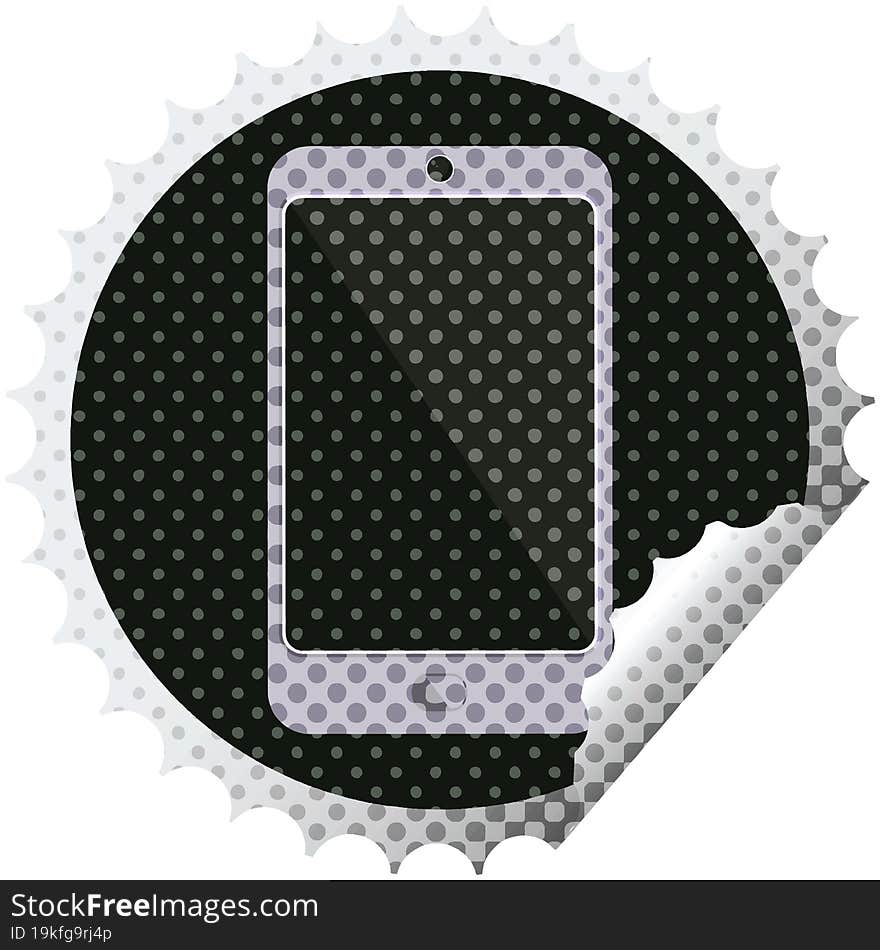 cell phone round sticker stamp